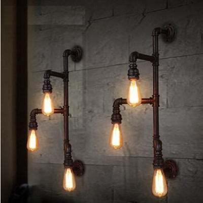 nordic water pipe loft style vintage industrial wall light edison wall lamp fixtures for aisle balcony home lamparas de pared