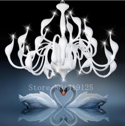 selling 24 light fashion swan chandelier modern lamp whole /retail red/white/black/silver [pendant-lights-1430]