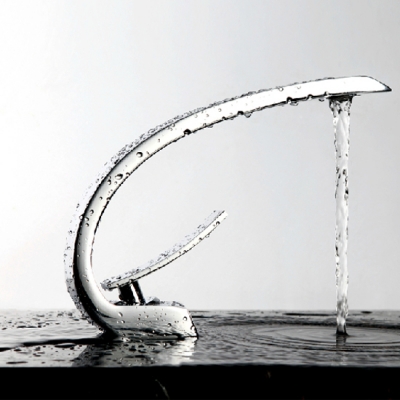 unique design contemporary polished chrome basin faucet single handle single hole bathroom sink tap torneira [chrome-faucet-1812]