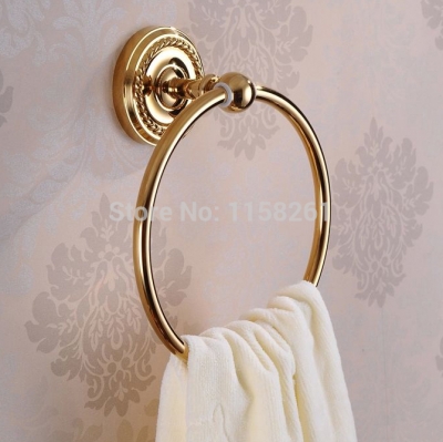 wall mount towel ring/towel holder,towel rack solid brass construction,golden finish,bathroom accessories hj-1308k [towel-ring-8490]