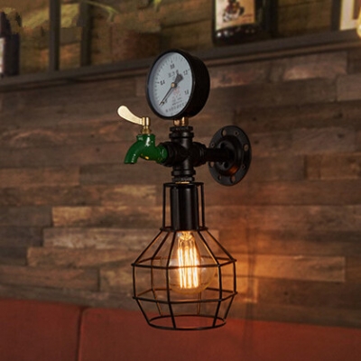water pipe vintage industrial wall lamp fashion fixtures for home indoor lighting bedside wall lamps applique murale luminaire [edison-loft-wall-lights-2592]