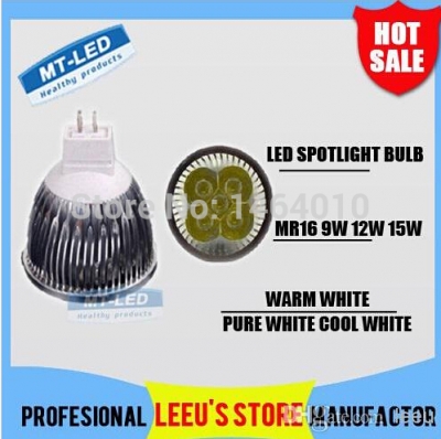 x30 high power cree led lamp 9w 12w 15w dimmable mr16 12v led spot light spotlight led bulb lights [led-spotlight-bulb-510]