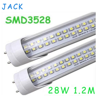 x50 shippping led 4ft 28w t8 led tube 3528 smd lamp transparent shell 2800lm warm cool white ac85-265v