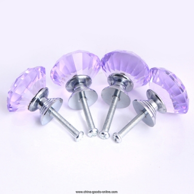 10 zinc alloy glass drawer door pulls knobs handle crystal sparkle cabinet pink and purple colors for choose