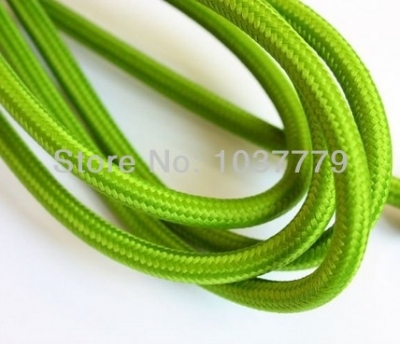 100meters/lot 2*0.75mm2 light green textile vintage lighting diy cloth covered cable fabric wire