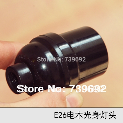 (10pcs/lot) plastic e26 bakelized black lamp holder ul screw-mount lamp base pendant light