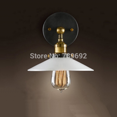 110v-220v 40w minimalist rustic wall light with white metal shade for bar shop,dinning room