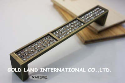 128mm k9 crystal glass bronze-colored furniture handle drawer handle&cabinet handle