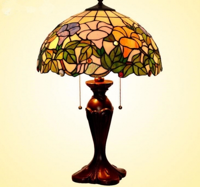 16-inch european style garden stained glass table lamp bedroom desk lamp bedside light,yslc-14, [glass-lamp-1323]