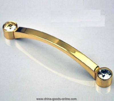 160mm gold kitchen cabinet hardware / clear crystal handle / zinc alloy pull handle