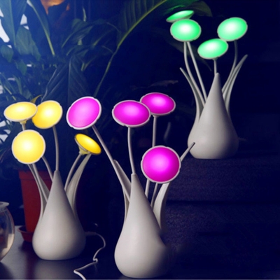 2016 new arrive elegant usb led novelty flower vase led lamp intelligent light control usb vase lamps three colors