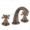 3 pcs antique brass deck mounted bathroom mixer tap bath basin sink vanity faucet water tap bath faucets hj-606