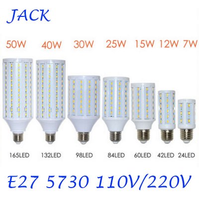 4pcs super power smd 5730 led lamp ac 220v / 110v e27 e14 led corn bulb light 7w 12w 15w 25w 30w 40w 50w high luminous spotlight [5730-smd-ic-corn-series-514]