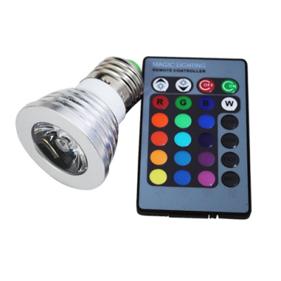 4w e27 rgb led bulb 16 color change stage lamp spotlight ac85-265v for home party holiday christmas decoration with ir remote