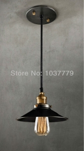 8pcs industrial black iron shade pendant lamp with 8pcs st64 110v/220v 40w bulbs