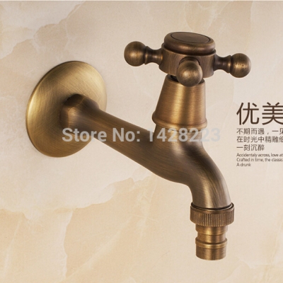bathroom washing machine taps wall mounted solid brass copper cold water faucet [antique-brass-483]