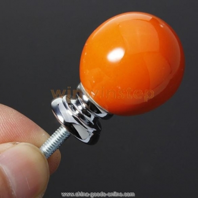 bs#s 5pcs orange ceramic door knob drawer cupboard cabinet furniture pull handle