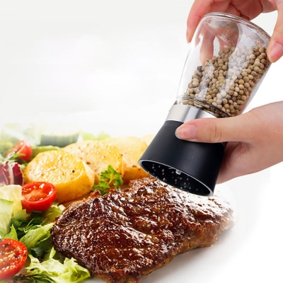 cooking kitchen tool glass shaker spice sauce manual salt container pepper mill grinder condiment jar good for home