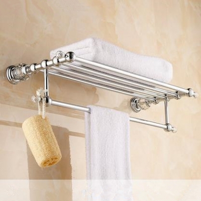 crystal copper chrome finish towel holder, towel rack bathroom accessories towel bars hk-20l [towel-racks-8439]