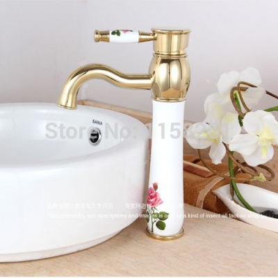 golden finish single handle&single hole solid brass with ceramic bathroom faucet / bath mixer/torneira toilet q-23