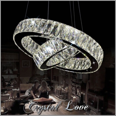 led k9 crystal ring pendant light lamp lustres de cristal suspension modern led light fixture md2226