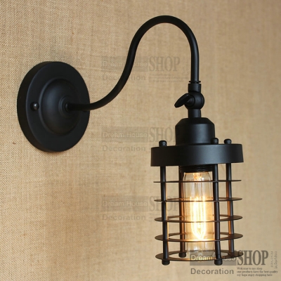 loft vintage style retro rural edison loft industrial restaurant iron cage wall lamp [sample-free-shipping-7499]