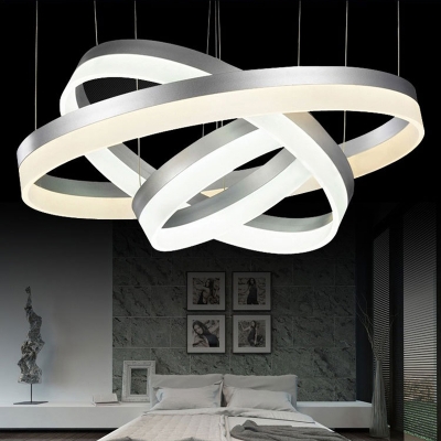 modern led crystal pendant light 2 3 ring for living dining room kitchen circles suspension pendant lights fixture lamp lighting [modern-pendant-lights-3315]