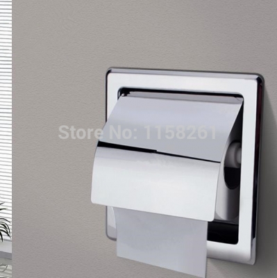 ! modern square polished chrome stainless steel bathroom toilet paper holder tissue box wall mounted bk6806-13