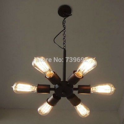 new arrival black color 6 lights* e27 iron cover pendant lamps loft northern europe american vintage retro pendant light [iron-pendant-lights-4598]