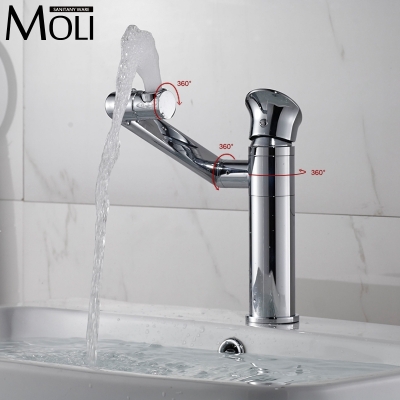 new arrival chrome finish basin faucet body and spout 360 degree rotating faucets single lever cold and water tap