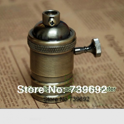 plating vintage e26/e27 copper lamp base antique brass quality vintage plain knob pendant light switch lamp holder