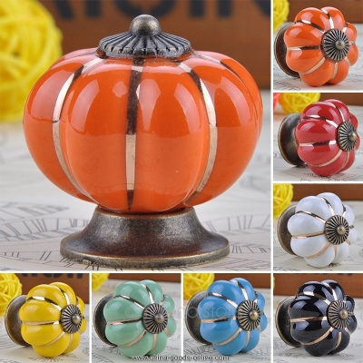pumpkins knobs europe ceramic door cabinet cupboard handles pull drawer 40mm zmhm375