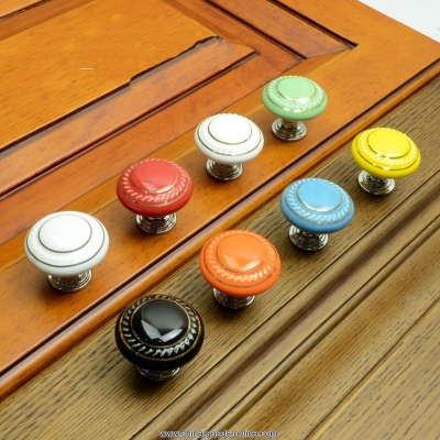 retro style kitchen cupboard door pull handles ceramic drawer cabinets cupboard door knobs 7 colors 15pcs