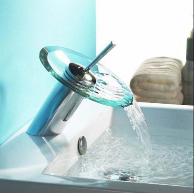 tempered glass faucet waterfall basin vessel sink faucets mixer tap torneira banheiro glass waterfall faucet mixer tap [chrome-faucet-1795]