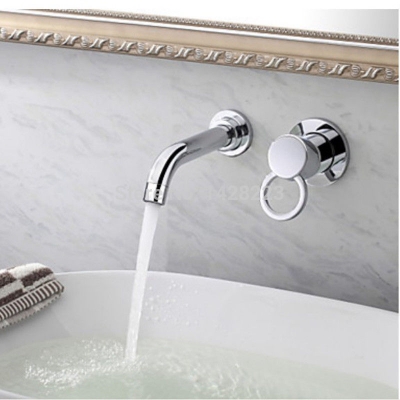 wall mounted bathroom single handle basin faucet vanity sink mixer tap chrome finish [chrome-1479]
