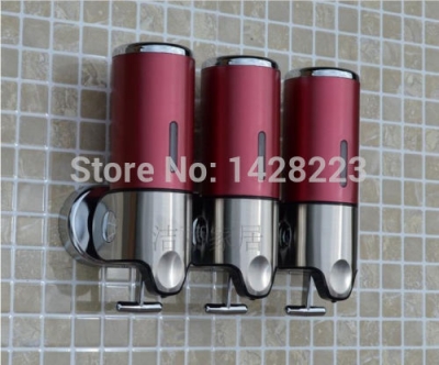 whole and retail new wall mounted bathroom stainless steel 3 box soap dispenser 1500ml