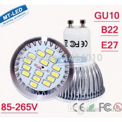 x100pcs new low-priced whole 8w gu10/e27/b22 85-265v 15pcs 5730 smd chip aluminum led lamp postlight