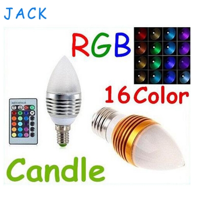 x50 ac 85-265v 5w e27 e12 e14 led lights 16 colors changable + 24 keys remote control frosted cover [led-rgb-light-590]