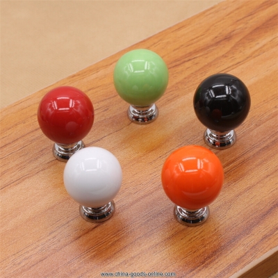 27mm round pastel coloured ceramic cabinet cupboard drawer knob pull handle,ball shaped furniture drawer handle pull