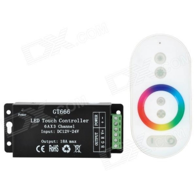 432w led rgb touch controller dimmer w/ mini receiver controler for rgb strip module (dc 12v/24v) [led-rgb-controller-5705]