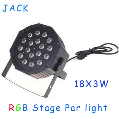4pcs stage light 18x3w 54w high power rgb par light with dmx512 master slave led flat dj equipments controller,