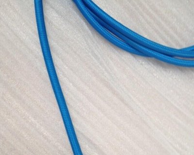 50meters/lot sky blue color industrial style textile fabric electrical power cable