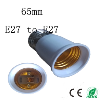 5pcs/lot the 65mm e27 to e27 socket,elongation type lamp holder,colour and lustre is white,5pcs/lot