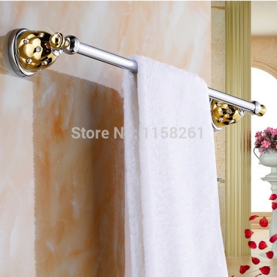 (60cm) single towel bars,towel holder,solid brass made,chrome+gold finish,bath products,bathroom accessories 5410