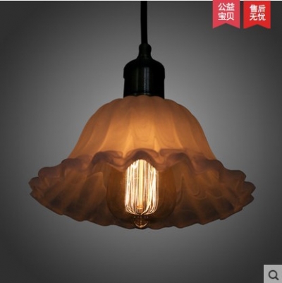 60w loft retro style vintage lamp industrial pendant lights with glass shade,lustres lamparas colgantes [loft-pendant-light-6263]