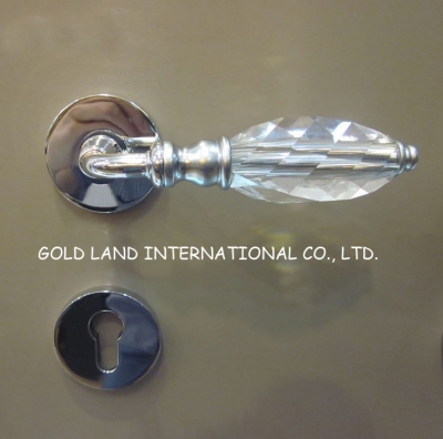 72mm 2pcs handles with lock body+keys crystal glass bedroom door lock/luxurious gate lock door lock