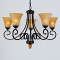 90v-220v black vintage led chandelier lamp with 6 lights chandeliers for dinnig living room lustre