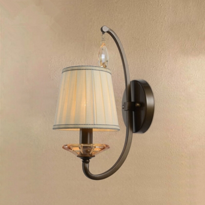 american country industry retro bedroom bedside wall lamp living room study iron and cloth wall light