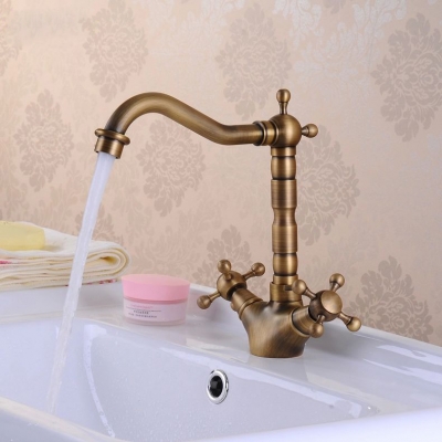 antique bronze finish 360 degree swivel brass faucet bathroom basin sink mixer bath& kitchen taps faucet hj-6711 [antique-kitchen-faucet-591]