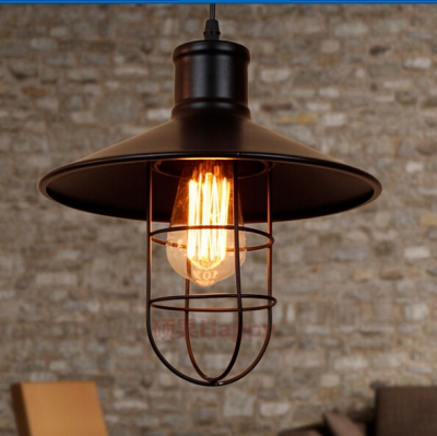 bulb ly nordic castle loft retro lights iron american industrial wind bar lights small cages pendant lamp